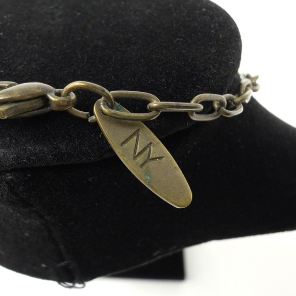 Vintage NY Pendant Beaded Necklace Amber Crystal Boho 10.5 Inch - Picture 6 of 7